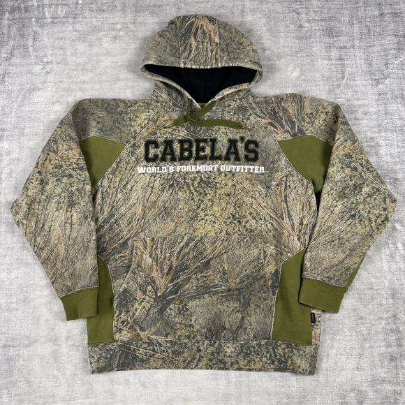 Mossy Oak Other - Cabelas Sweatshirt Mens Large Green Hoodie Mossy Oak Brush Camouflage Hunting